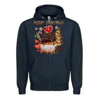 Navy merry christmas cupcake chocolate Zipper Hoodie - CowGirlArtShop