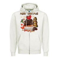 Oatmeal Heather merry christmas cupcake chocolate Zipper Hoodie - CowGirlArtShop