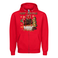Red merry christmas cupcake chocolate Zipper Hoodie - CowGirlArtShop