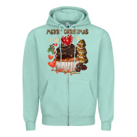 Seafoam merry christmas cupcake chocolate Zipper Hoodie - CowGirlArtShop
