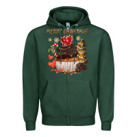 Sports Green merry christmas cupcake chocolate Zipper Hoodie - CowGirlArtShop