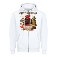 White merry christmas cupcake chocolate Zipper Hoodie - CowGirlArtShop