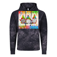 Cloud Black christmas lights gnome Vintage Hoodie - MaliasSmallBusiness