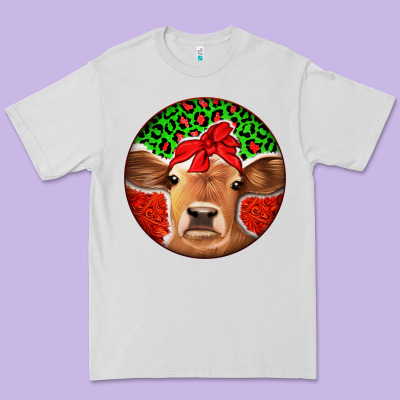 Christmas Cow Premium Tee Designed By Jasminsmagicworld