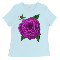 Baby Blue Celestial Rose Ladies Tee - LillyAllenDesigns