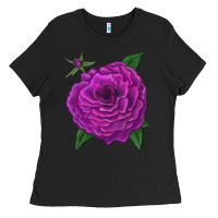 Black Celestial Rose Ladies Tee - LillyAllenDesigns
