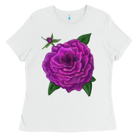 White Celestial Rose Ladies Tee - LillyAllenDesigns