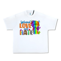 White Spread Love Not Hate Urban Heavy Tee - BundleAndBundleShop