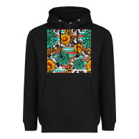 Black gemstone sunflower cowhide leopard seamles pattern Heavyweight Hoodie - FaDigitalArtStudio