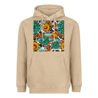 Mushroom gemstone sunflower cowhide leopard seamles pattern Heavyweight Hoodie - FaDigitalArtStudio