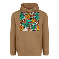 Toasted Coconut gemstone sunflower cowhide leopard seamles pattern Heavyweight Hoodie - FaDigitalArtStudio