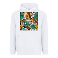 White gemstone sunflower cowhide leopard seamles pattern Heavyweight Hoodie - FaDigitalArtStudio