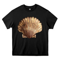 Black Japanese Scallop Shell Heavy Core Tee - LillyAllenDesigns
