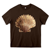 Chocolate Brown Japanese Scallop Shell Heavy Core Tee - LillyAllenDesigns