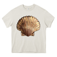 Cream Japanese Scallop Shell Heavy Core Tee - LillyAllenDesigns