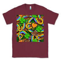 Burgundy St. Patricks rainbow seamless Classic Tee - BundleAndBundleShop