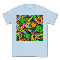 Dusty Blue St. Patricks rainbow seamless Classic Tee - BundleAndBundleShop
