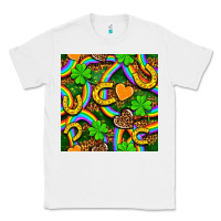 White St. Patricks rainbow seamless Classic Tee - BundleAndBundleShop