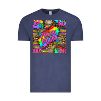 Vintage Denim Pride LGBTQ+ Proud Mom With Leoapard Patterns Vintage Tee - BundleAndBundleShop