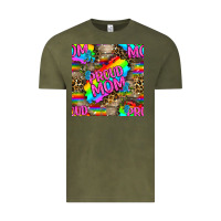 Vintage Olive Pride LGBTQ+ Proud Mom With Leoapard Patterns Vintage Tee - BundleAndBundleShop