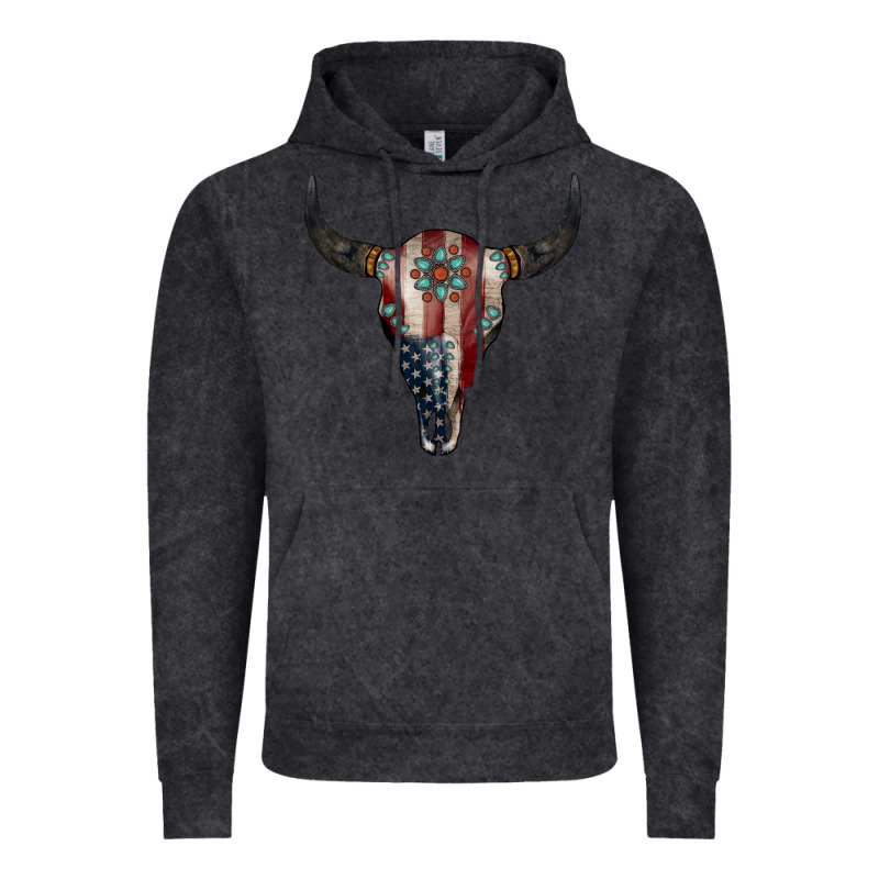 American Bull Skull Gemstone Vintage Hoodie by Jasminsmagicworld | Teevron