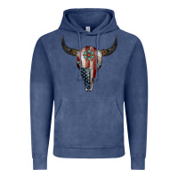 Vintage Denim American Bull Skull Gemstone Vintage Hoodie - Jasminsmagicworld