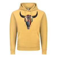 Vintage Mustard American Bull Skull Gemstone Vintage Hoodie - Jasminsmagicworld