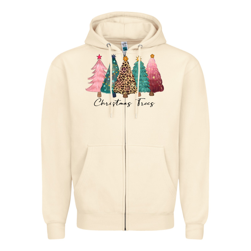 Christmas Trees Zipper Hoodie by CowGirlArtShop | Teevron