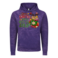 Cloud Purple deer santa please bring me tea Vintage Hoodie - MaliasSmallBusiness
