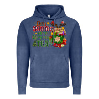 Vintage Denim deer santa please bring me tea Vintage Hoodie - MaliasSmallBusiness