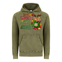 Vintage Olive deer santa please bring me tea Vintage Hoodie - MaliasSmallBusiness
