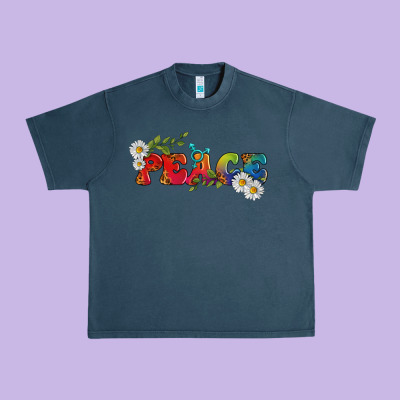 Lgbtq Peace With Daisy Urban Heavy Tee Designed By Bundleandbundleshop