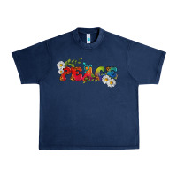 Navy Lgbtq Peace With Daisy Urban Heavy Tee - BundleAndBundleShop