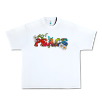 White Lgbtq Peace With Daisy Urban Heavy Tee - BundleAndBundleShop