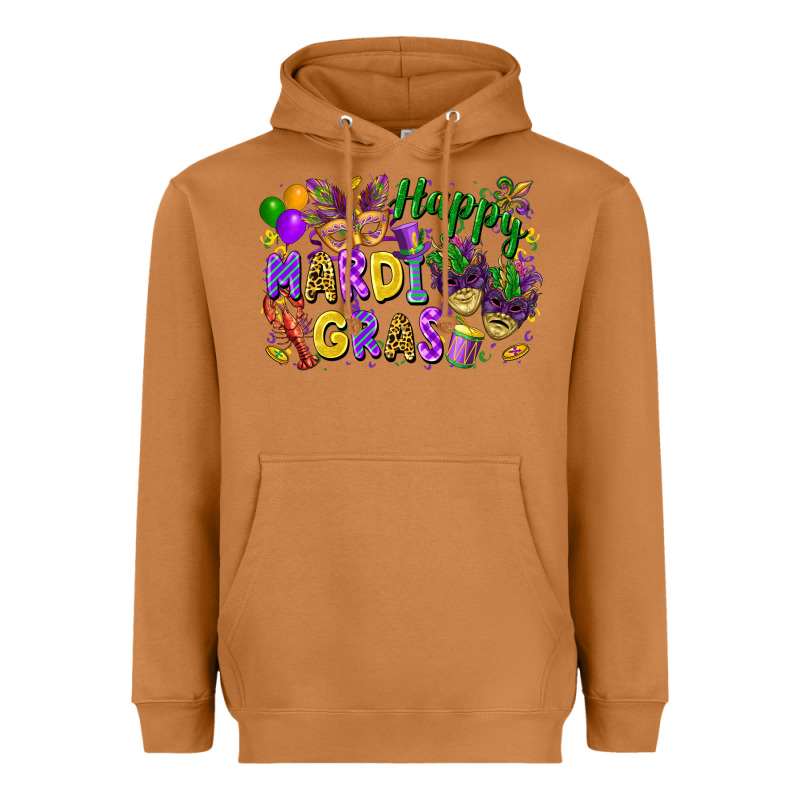 Happy Mardi Gras Heavyweight Hoodie by FaDigitalArtStudio | Teevron