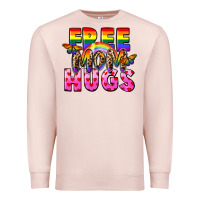 Pale Pink Free Mom hugs Premium Sweatshirt - FaDigitalArtStudio