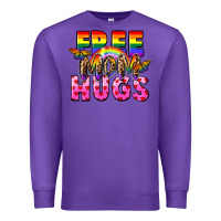 Purple Free Mom hugs Premium Sweatshirt - FaDigitalArtStudio
