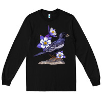 Black Colorado Lark Mountain Bunting Bird Long Sleeve Tee - Bettercallsaul