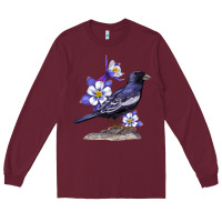 Burgundy Colorado Lark Mountain Bunting Bird Long Sleeve Tee - Bettercallsaul