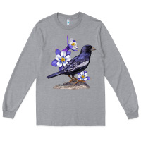 Heather Grey Colorado Lark Mountain Bunting Bird Long Sleeve Tee - Bettercallsaul