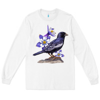 White Colorado Lark Mountain Bunting Bird Long Sleeve Tee - Bettercallsaul