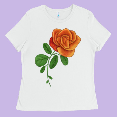 Burst Of Joy Rose Ladies Tee Designed By Lillyallendesigns
