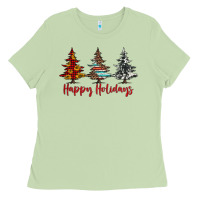 Matcha happy holidays christmas trees Ladies Tee - Jasminsmagicworld