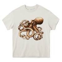 Cream octopus Heavy Core Tee - LillyAllenDesigns