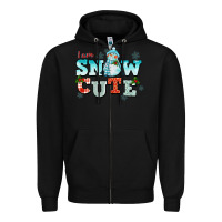 Black i am snow cute Zipper Hoodie - CowGirlArtShop