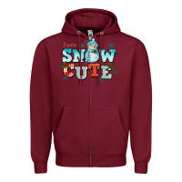 Burgundy i am snow cute Zipper Hoodie - CowGirlArtShop