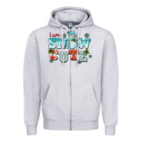 Heather Grey i am snow cute Zipper Hoodie - CowGirlArtShop