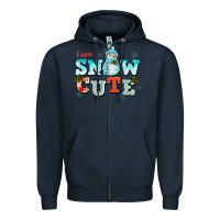 Navy i am snow cute Zipper Hoodie - CowGirlArtShop