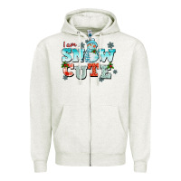 Oatmeal Heather i am snow cute Zipper Hoodie - CowGirlArtShop