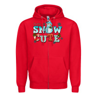 Red i am snow cute Zipper Hoodie - CowGirlArtShop